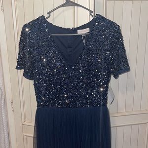 navy blue prom dress